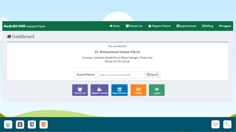 MedicBD EMR - assistant panel